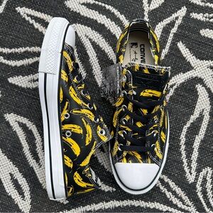 NWT Limited Edition Converse Andy Warhol Leather Pop Art Banana Sneakers(W10/M8)